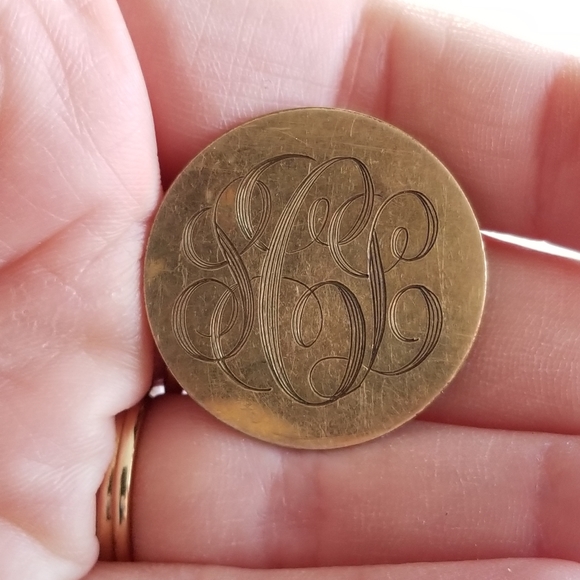 Vintage monogram brooch PCL gold filled Danecraft pin monogrammed alphabet - Picture 3 of 9